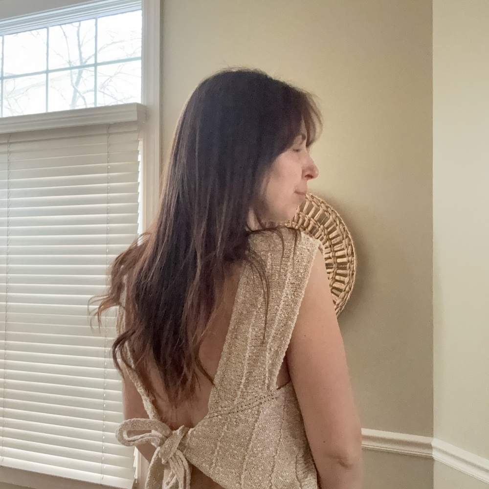 American Eagle Outfitters Cream Backless Dress